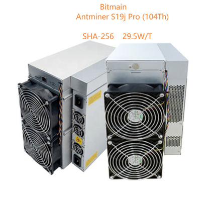 29.5W/T Bitcoin Asic Antminer Bitmain Antminer S19j Pro 104Th SHA 256 Algorithm