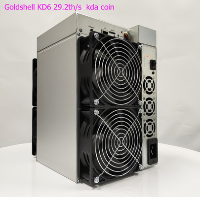 goldshell KD6 hashrate 29.2Th/s from Goldshell mining Kadena algorithm for a power consumption of 2630W.