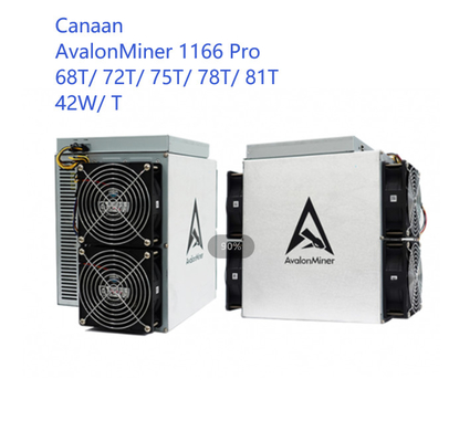 Bitcoin Second Hand Miner Canaan Avalon 1166 Pro 68T 72T 75T 78T 81T 42W Per T