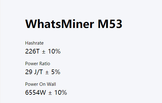 Whatsminer M53 Hydro Asic Miner Water Cooling SHA-256 Algorithm Miner