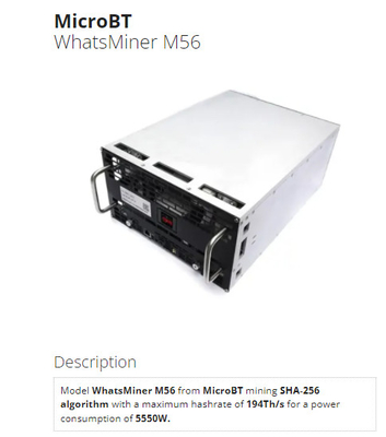Hydro Cooling Water Cooling Whatsminer M56 188T 194T 212T BTC Bitcoin Asic Miner
