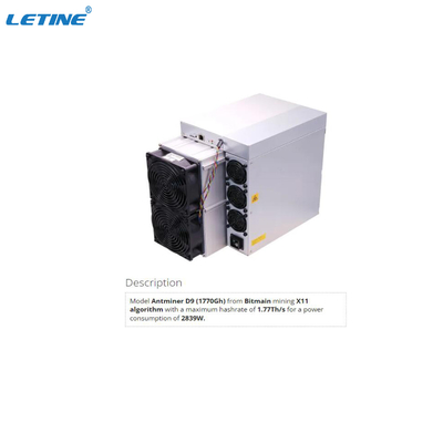 2839W Bitmain Asic Antminer D9 1770Gh From Bitmain Mining X11 Algorithm