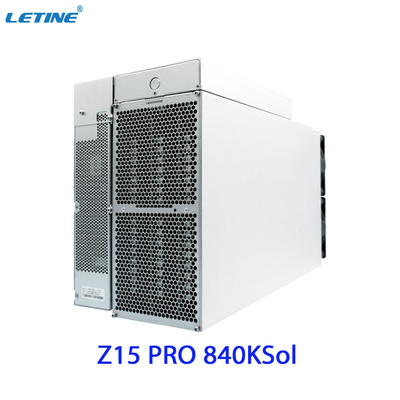 Antminer Z15 Pro from Bitmain mining Equihash algorithm with a maximum hashrate of 840ksol/s power consumption 2560W