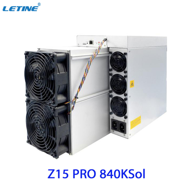Antminer Z15 Pro from Bitmain mining Equihash algorithm with a maximum hashrate of 840ksol/s power consumption 2560W