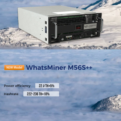 WhatsMiner M56S M56S++ MicroBT mining SHA-256 algorithm with a maximum hashrate