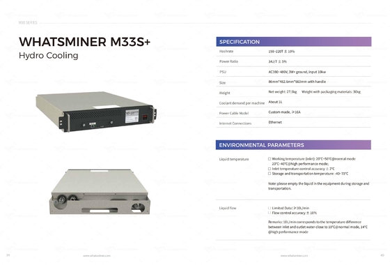 Hydro Cooling MicroBT Whasminer M33s+ 218t 240t M53s++ 310t 328t