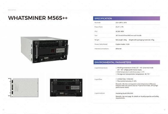 Hydro Cooling MicroBT Whatsminer M56s 194t 222t M53s++ 22j/T Water Cooling