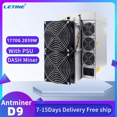 Popular Dash Miner Bitmain Antminer D9 1770Gh/S 2839W X11 Algorithm Dash Mining Machine Antminer D7 1286Gh/S D9 1770Gh/S