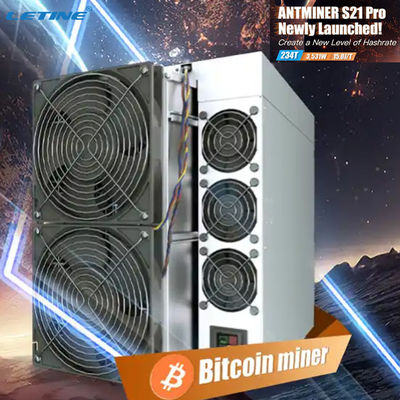 New Bitmain Antminer S21Pro 234TH/S 15W Crypto Miner S21 Pro 234T S21 200T Bitcoin Mining Machine