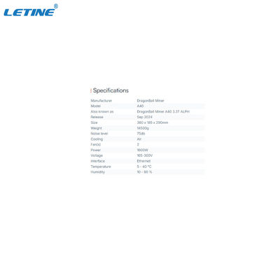 Ethernet Interface DragonBall A40 3.3T Alephium Machine 14500g