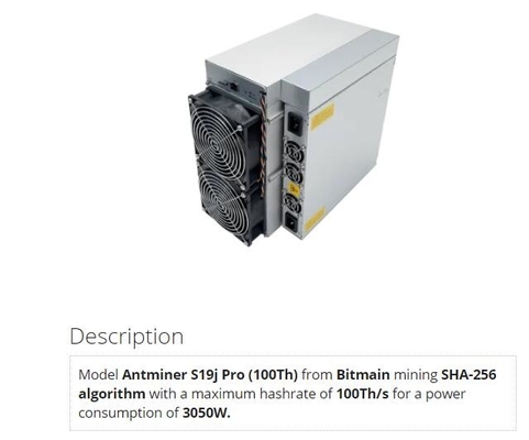 Stock Antminer S19j Pro 100Th Bitmain Asic BTC Mining SHA256 Miner S19 100Th/s
