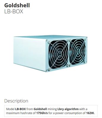 LB-Box Goldshell Asic Miner 175Gh 162W 35db Ethernet Interface