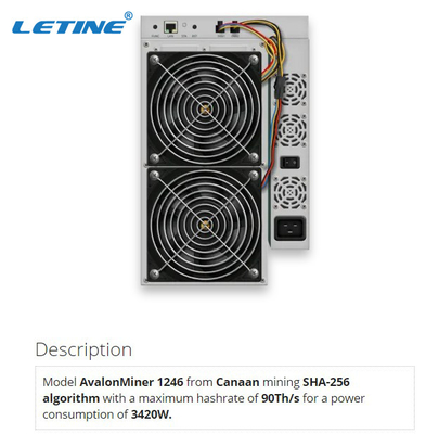 BTC 87T 90T 93T Avalon A1246 85t SHA256 3420W Ethernet Interface