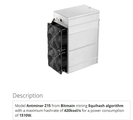 ZEC ZEN Mining Equihash Asic Miner Profitable Bitmain Antminer Z15 420ksol