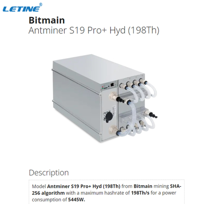 SHA-256 Algorithm Bitmain Asic Antminer Bitmain Antminer S19 Pro+ Hyd 198Th