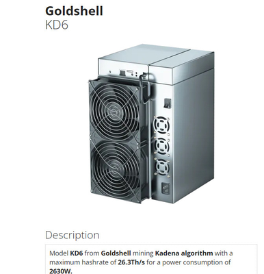 KD6 Kadena Goldshell Asic Miner 29.2TH 2560w 88w/T Super Computing Server for KDA Coin