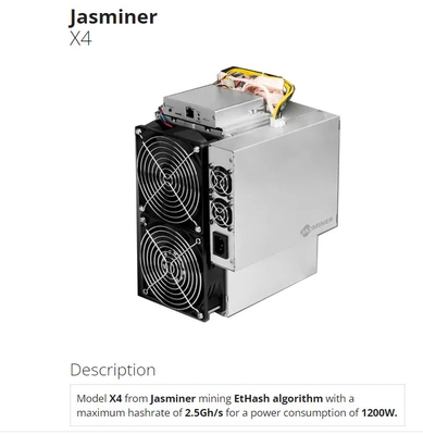 JASMINER X4 2.5GH 5GB ETH ETC 1200W ETCHASH ETHHASH Crypto asic miner